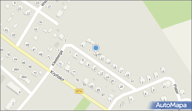 Sokółka, Kleeberga Franciszka, gen., 9, mapa Sokółka