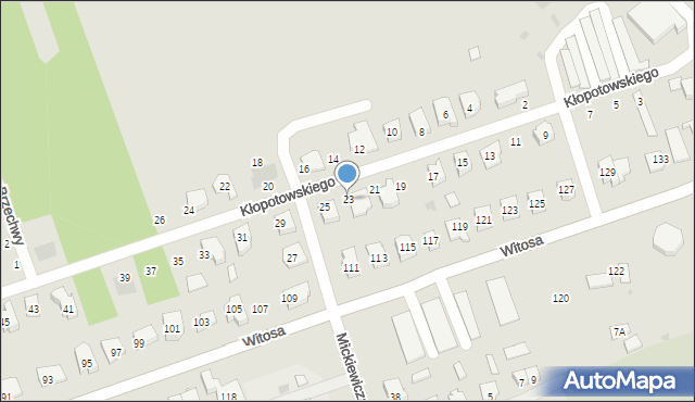Sokółka, Kłopotowskiego Józefa, kpt., 23, mapa Sokółka