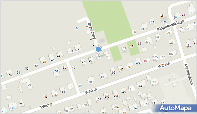 Sokółka, Kłopotowskiego Józefa, kpt., 43, mapa Sokółka