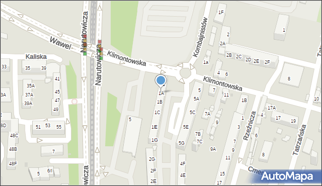 Sosnowiec, Klimontowska, 1A, mapa Sosnowca