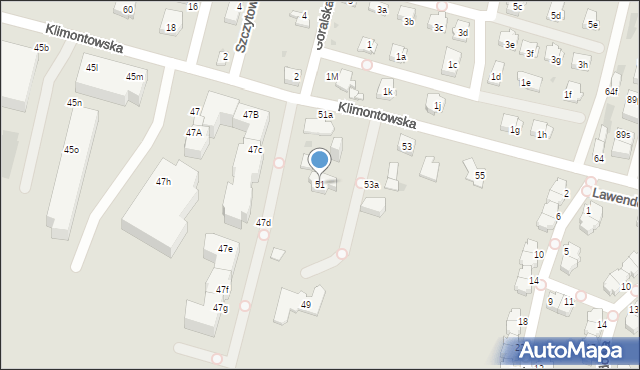 Sosnowiec, Klimontowska, 51, mapa Sosnowca