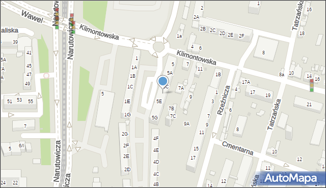 Sosnowiec, Klimontowska, 5D, mapa Sosnowca