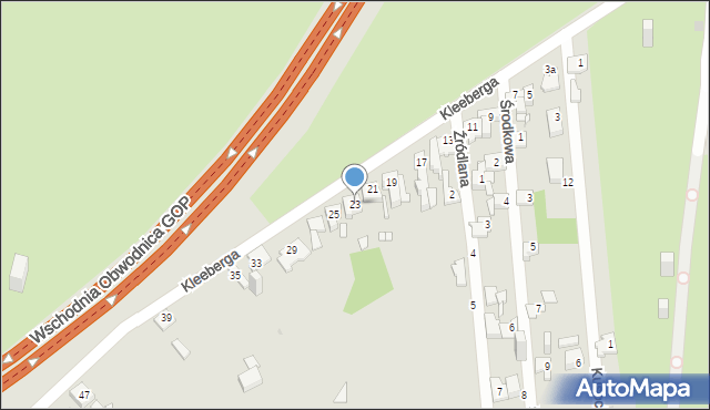 Sosnowiec, Kleeberga Franciszka, gen., 23, mapa Sosnowca