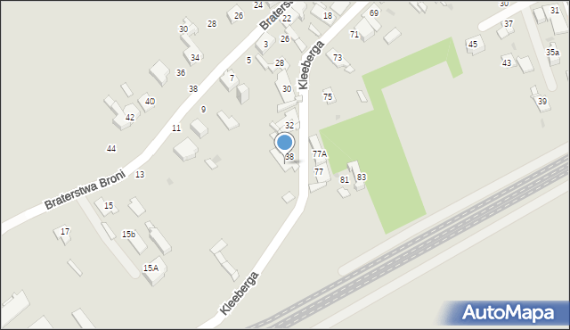 Sosnowiec, Kleeberga Franciszka, gen., 40, mapa Sosnowca