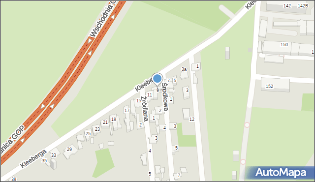 Sosnowiec, Kleeberga Franciszka, gen., 9, mapa Sosnowca