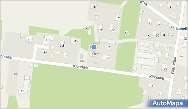 Stanisławów Pierwszy, Klonowa, 15A, mapa Stanisławów Pierwszy