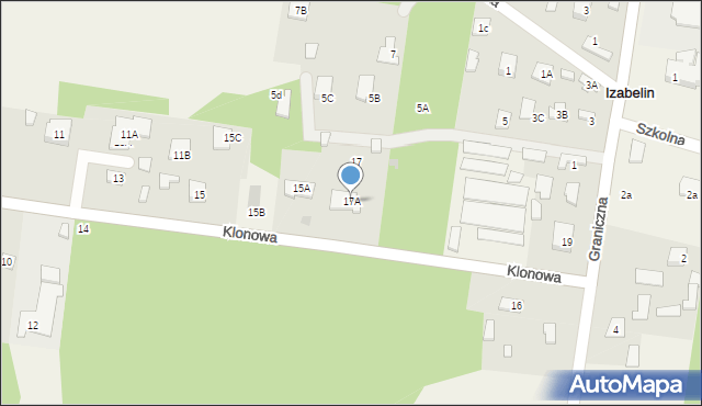 Stanisławów Pierwszy, Klonowa, 17A, mapa Stanisławów Pierwszy