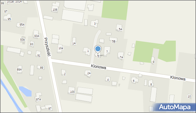 Stanisławów Pierwszy, Klonowa, 5, mapa Stanisławów Pierwszy