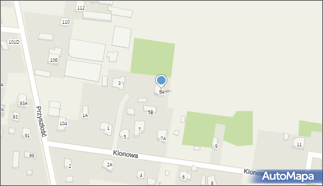 Stanisławów Pierwszy, Klonowa, 5A, mapa Stanisławów Pierwszy