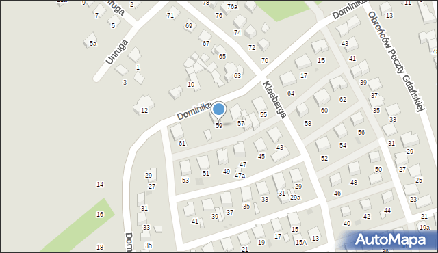 Starogard Gdański, Kleeberga Franciszka, gen., 59, mapa Starogard Gdański