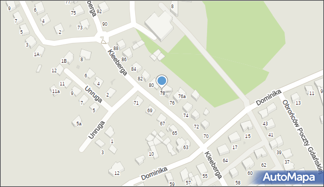 Starogard Gdański, Kleeberga Franciszka, gen., 78, mapa Starogard Gdański