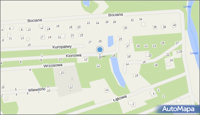 Strachów, Klonowa, 14, mapa Strachów