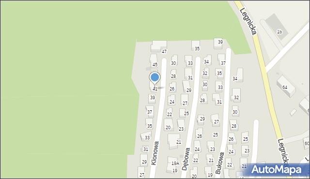 Strzegom, Klonowa, 41, mapa Strzegom