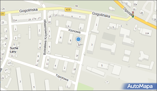 Strzelce Opolskie, Klonowa, 17, mapa Strzelce Opolskie