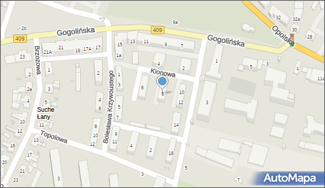 Strzelce Opolskie, Klonowa, 8, mapa Strzelce Opolskie