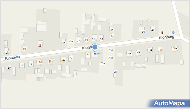 Strzelce Wielkie, Klonowa, 26, mapa Strzelce Wielkie