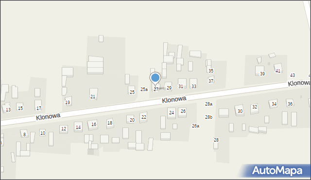 Strzelce Wielkie, Klonowa, 27, mapa Strzelce Wielkie