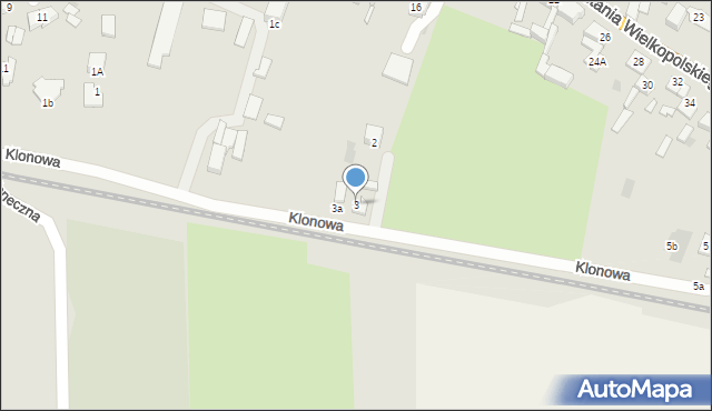 Strzelno, Klonowa, 3, mapa Strzelno