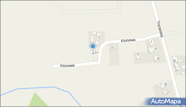 Strzyżewo, Klonowa, 4, mapa Strzyżewo