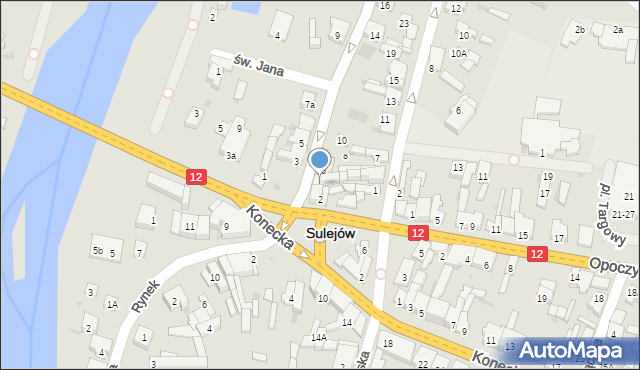 Sulejów, Klasztorna, 4, mapa Sulejów