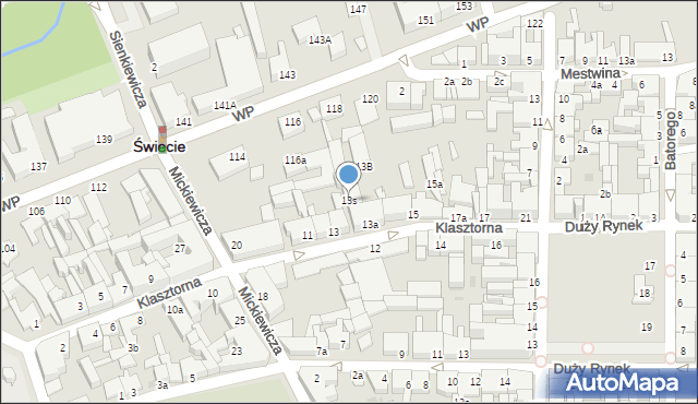 Świecie, Klasztorna, 13s, mapa Świecie