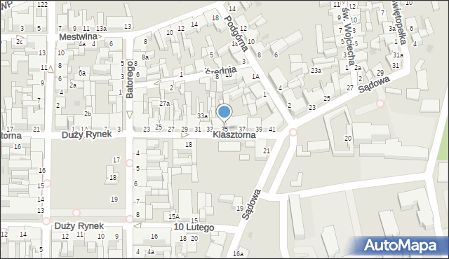 Świecie, Klasztorna, 35, mapa Świecie