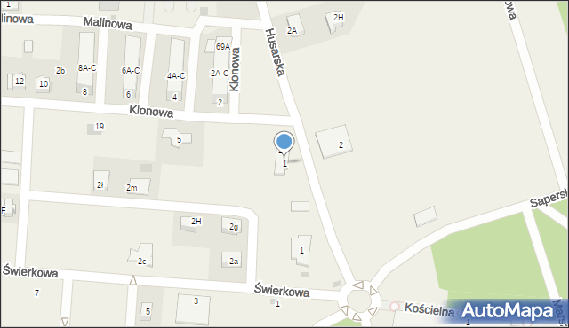 Świętoszów, Klonowa, 1, mapa Świętoszów