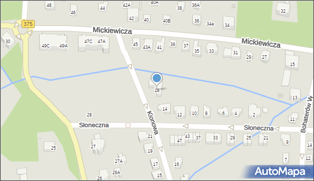 Szczawno-Zdrój, Klonowa, 18, mapa Szczawno-Zdrój