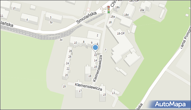 Szczecin, Klemensiewicza Zenona, 12, mapa Szczecina