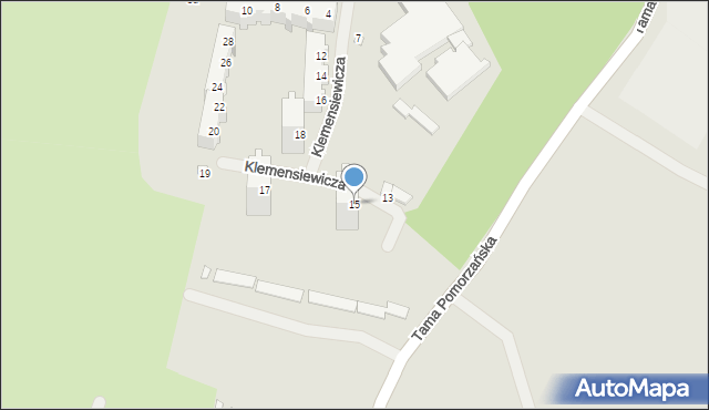 Szczecin, Klemensiewicza Zenona, 15, mapa Szczecina