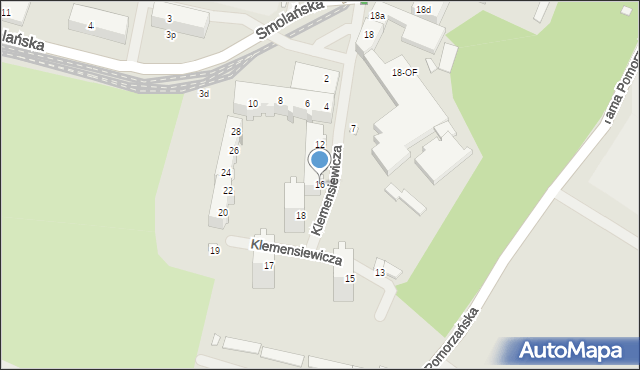 Szczecin, Klemensiewicza Zenona, 16, mapa Szczecina