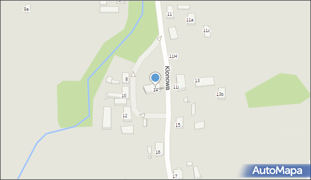 Szczecin, Klonowa, 14, mapa Szczecina