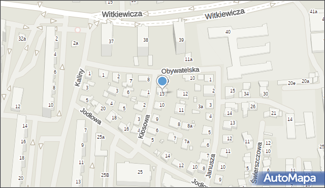 Szczecin, Kłosowa, 13, mapa Szczecina