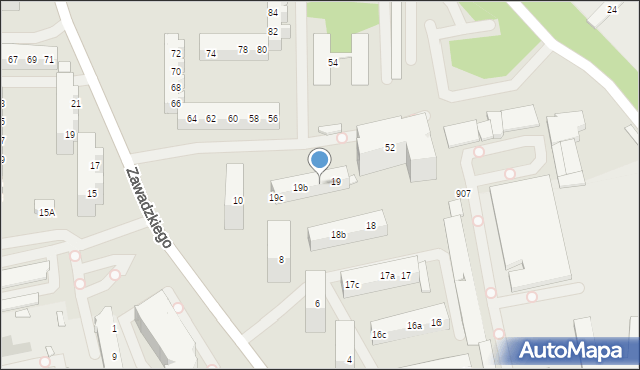 Szczecin, Klonowica Sebastiana, 19a, mapa Szczecina