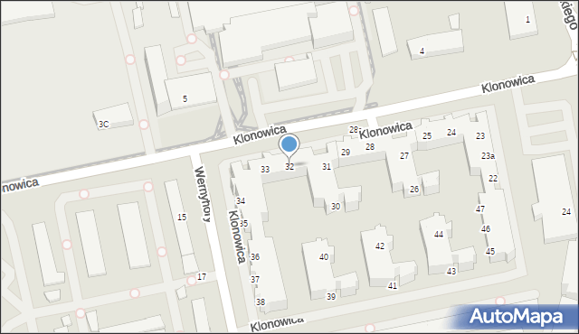 Szczecin, Klonowica Sebastiana, 32, mapa Szczecina