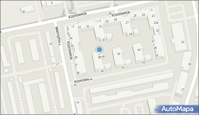 Szczecin, Klonowica Sebastiana, 40, mapa Szczecina