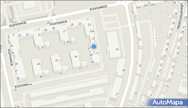 Szczecin, Klonowica Sebastiana, 46a, mapa Szczecina