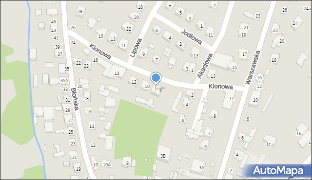 Tarczyn, Klonowa, 8, mapa Tarczyn