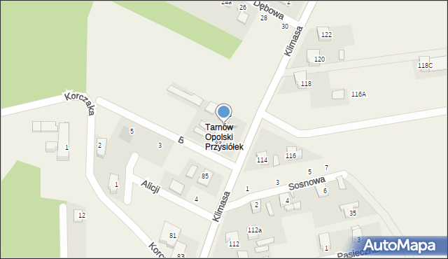 Tarnów Opolski, Klimasa, ks., 91, mapa Tarnów Opolski