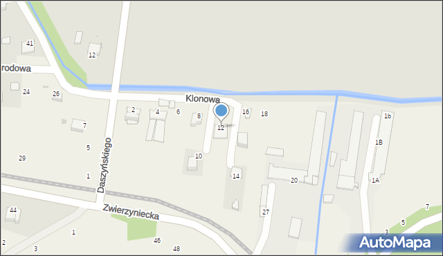 Tenczynek, Klonowa, 12, mapa Tenczynek