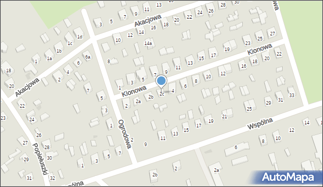 Terespol, Klonowa, 2c, mapa Terespol