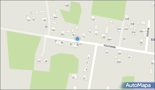 Tłuszcz, Klonowa, 81, mapa Tłuszcz