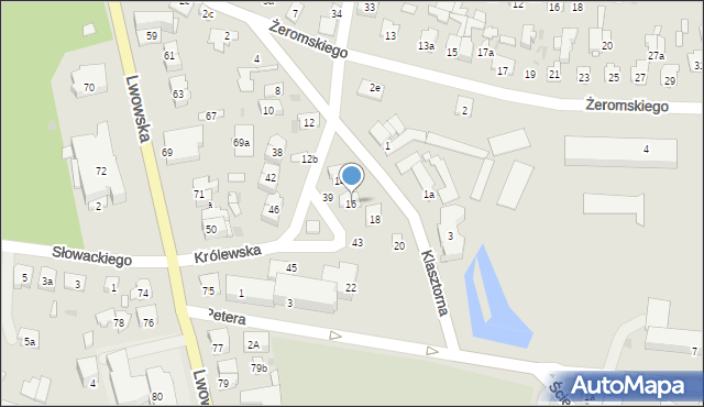 Tomaszów Lubelski, Klasztorna, 16, mapa Tomaszów Lubelski