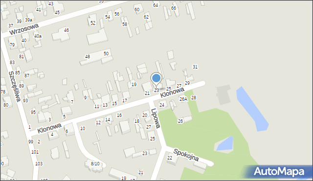 Tomaszów Mazowiecki, Klonowa, 23, mapa Tomaszów Mazowiecki