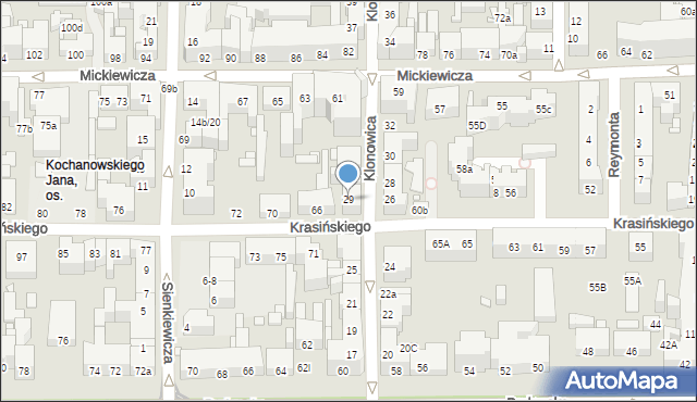 Toruń, Klonowica Sebastiana, 29, mapa Torunia