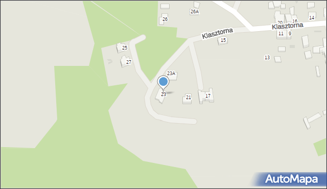 Tuczno, Klasztorna, 23, mapa Tuczno