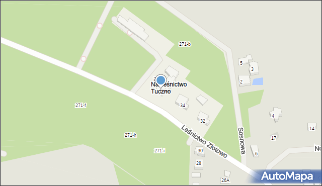 Tuczno, Klasztorna, 36, mapa Tuczno