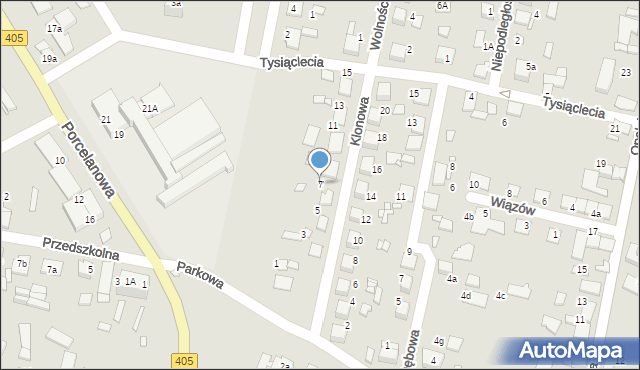 Tułowice, Klonowa, 7, mapa Tułowice