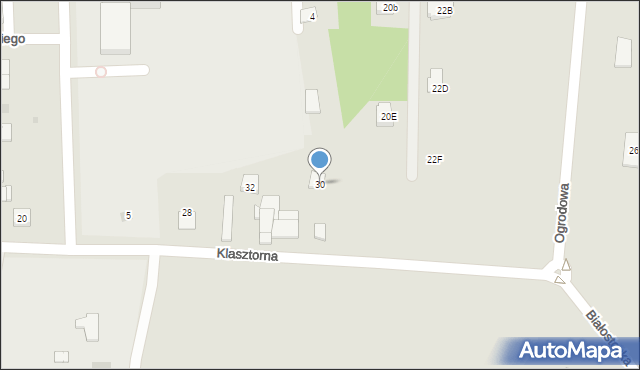 Tykocin, Klasztorna, 30, mapa Tykocin