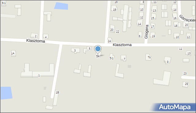 Tykocin, Klasztorna, 5A, mapa Tykocin